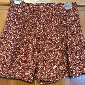 Madewell Rust Floral Smocked Waist Shorts